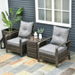 3 Pieces Wicker Patio Furniture Set, Rattan Bistro Set with Storage Coffee Table and Thickened Cushions, Outdoor Conversation Set for Garden, Porch, Balcony, Beige