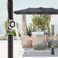 Grey Double-Sided Umbrella with Adjustable Height & 12 Ribs