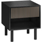 Modern Bedside Table with Drawer and Open Shelf, Sofa Side Table for Bedroom Living Room, Black