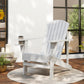 Classic Adirondack Chair Muskoka Chair, Garden Deck Chair with Cup Holder for Patio, Indoor, Backyard, White