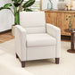 Fabric Accent Chair, Modern Armchair with Seat Cushion and Non-Slip Pads for Living Room, Bedroom, Cream White