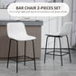 Bar Stools Set of 2, Upholstered Counter Height Bar Chairs, Kitchen Stools with Steel Legs