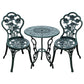 3 Pieces Patio Bistro Table and Chairs Antique Green