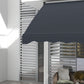 6.6'x5' Manual Retractable Patio Awning Sun Shelter Window Door Deck Canopy, Water Resistant UV Protector, Black