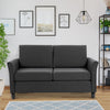 2-Seat Sofa Two-Seater Couch with Armrests and Wood Legs for Living Room, Bedroom, Dark Grey