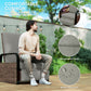 Wicker Outdoor Recliner Chair, Reclining Lounge Chair with Adjustable Backrest, Footrest and Side Tray, Light Grey