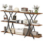 71" Console Table, 3-Tier Industrial Entryway Table with 2 Storage Shelves for Living Room, Hallway, Rustic Brown