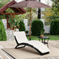 Patio Rattan Chaise lounger wicker Foldable Reclining Backrest PE Rattan Outdoor Lounge Chair, Recliner with Cushion for Garden, Backyard, Lawn,Balcony, Beige