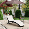 Patio Rattan Chaise lounger wicker Foldable Reclining Backrest PE Rattan Outdoor Lounge Chair, Recliner with Cushion for Garden, Backyard, Lawn,Balcony, Beige