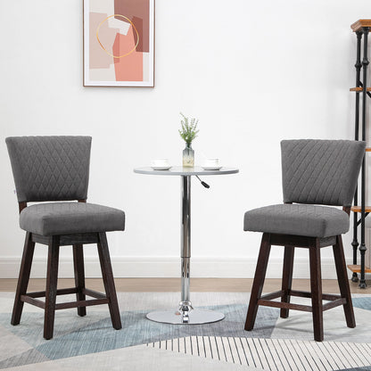 Swivel Counter Height Bar Stools Set of 2 - Dark Grey