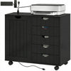 5-Drawer Mobile Lateral Filing Cabinet with USB