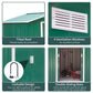 7' x 4' x 6' Garden Storage Shed Outdoor Patio Metal Tool Storage House w/ Foundation Kit and Double Doors Green