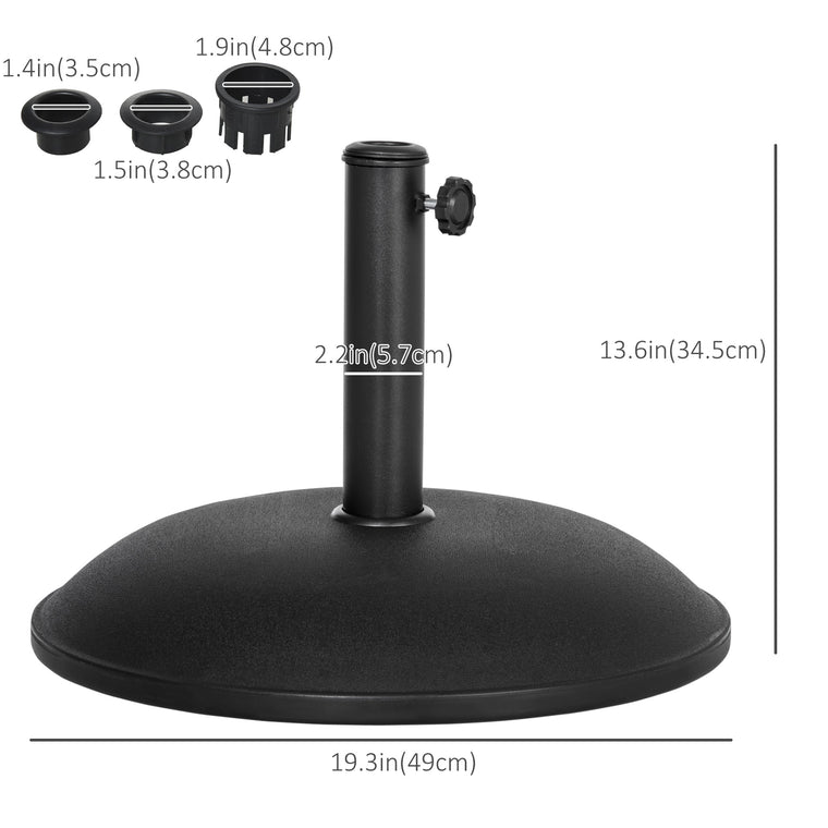 44 lb Black Cement Round Umbrella Base, Heavy Duty