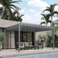 12.8' x 9.7' Louvered Pergola with Retractable Roof, Metal Pergola for Lawn Garden Patio, Grey