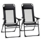 Double Camping Chairs Foldable w/ Reclining & Headrest, Black