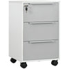 3-Drawer Vertical Filing Cabinet with Lock - Grey