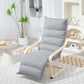 Accent Chair, Velvet Upholstered Living Room Chair with Footrest, Wood Frame, Light Grey