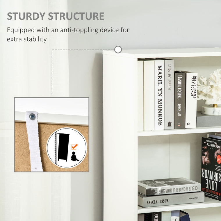4-Tier Bookshelf with Doors