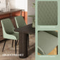 Upholstered Kitchen Chairs, Modern Dining Chairs Set of 2 with Diamond Tufting and Steel Legs for Dining Room, Green