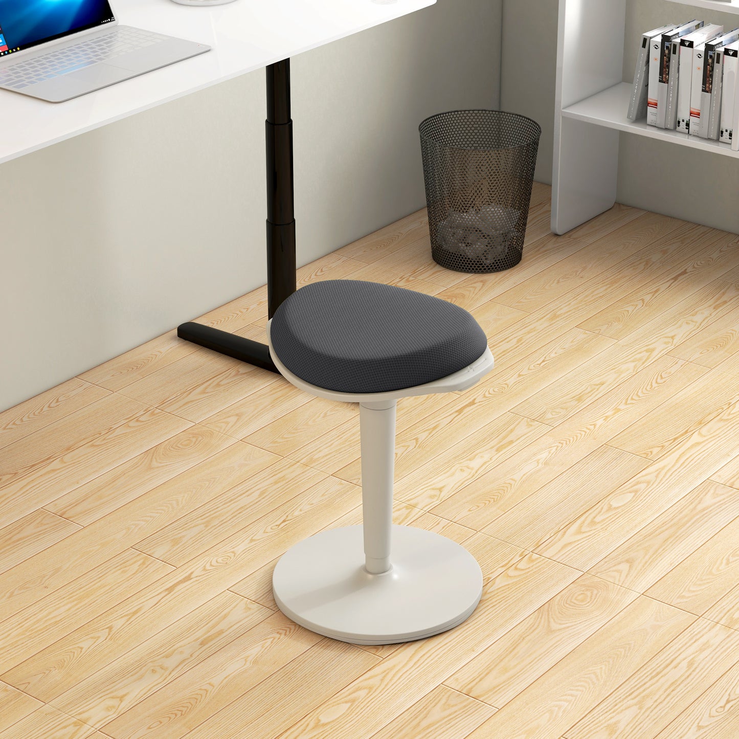 Standing Desk Stool, Ergonomic Wobble Chair, Adjustable Leaning Stool for Office Desks, with Rocking Motion, Grey