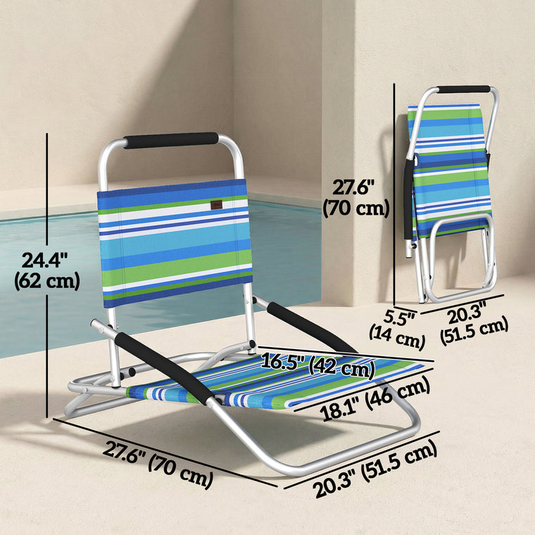 Backpack Beach Chairs with Hidden Pocket, Set of 2