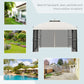12' x 10' Outdoor Patio Gazebo Canopy with Double Tier Roof, Removable Mesh Sidewalls, Triangular Display Shelves, Beige