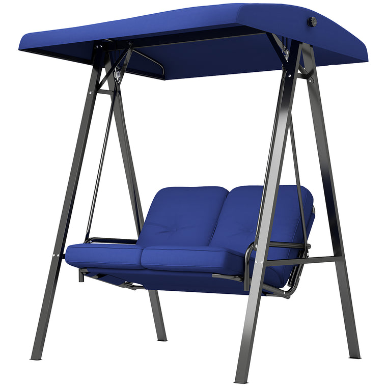 2-Seater Porch Swing with Adjustable Canopy