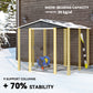 8' x 7' Outdoor Storage Shed, Easy to Assemble, Upgraded Galvanized Metal Garden Shed with Lockable Doors, Floor Frame and Gloves for Backyard, Lawn, Patio, Dark Grey