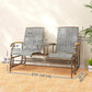 Outdoor 2-Person Glider Bench, Outside Swing Glider Chair Loveseat with Breathable Mesh, Table, Steel Frame