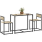 Dining Table Set, Industrial Dining Set for 2, Kitchen Table and Chairs for Small Space, Dining Room Table with Chairs