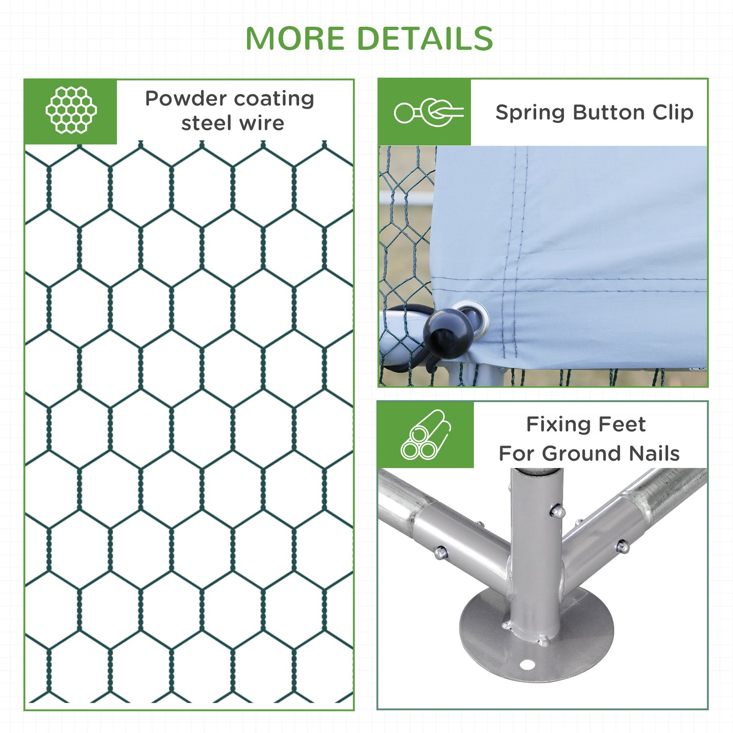21.7' x 6.2' Metal Chicken Run with Waterproof and Anti-UV Cover