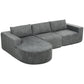 L Shaped Cloud Boneless Couch, Modular Sectional Sofa with Chaise and Deep Seat for Living Room, Bedroom, Dark Grey