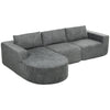 L Shaped Cloud Boneless Couch, Modular Sectional Sofa with Chaise and Deep Seat for Living Room, Bedroom