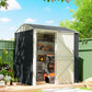 7' x 6' Tall Outdoor Storage Shed, Waterproof Metal Garden Shed with Gloves, Lockable Door, Dark Grey
