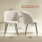 Dining Chairs Set of 2, Sherpa Fleece Upholstered Kitchen Chairs with Backrest and Steel Legs, Cream White
