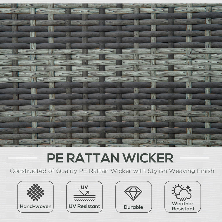 Black & Grey Wicker Double Chaise Lounge Recliner