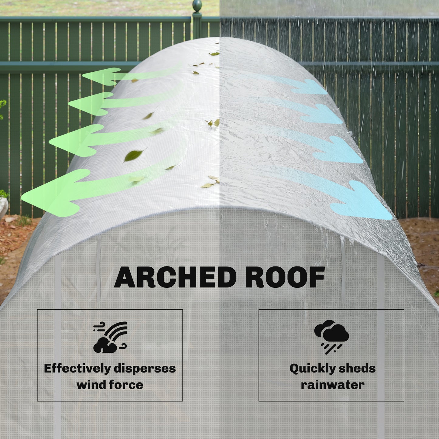 11.5x6.6x6.6ft Walk-in Tunnel Greenhouse Portable Garden Plant Growing Warm House with Door and Ventilation Window, White