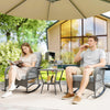 3-Piece Rocking Bistro Set with High-Back Chairs
