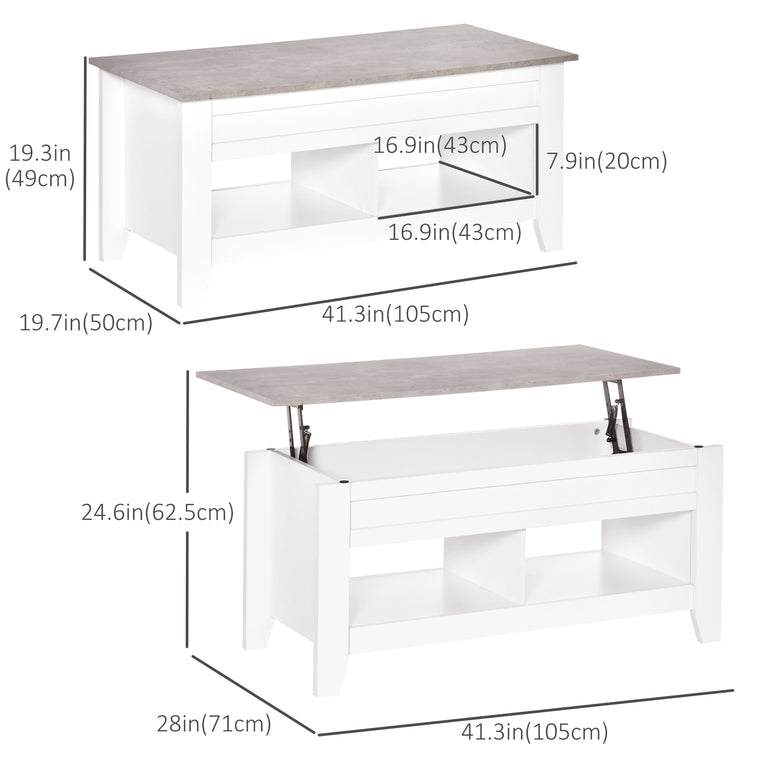 Lift Top Coffee Table with Hidden Storage