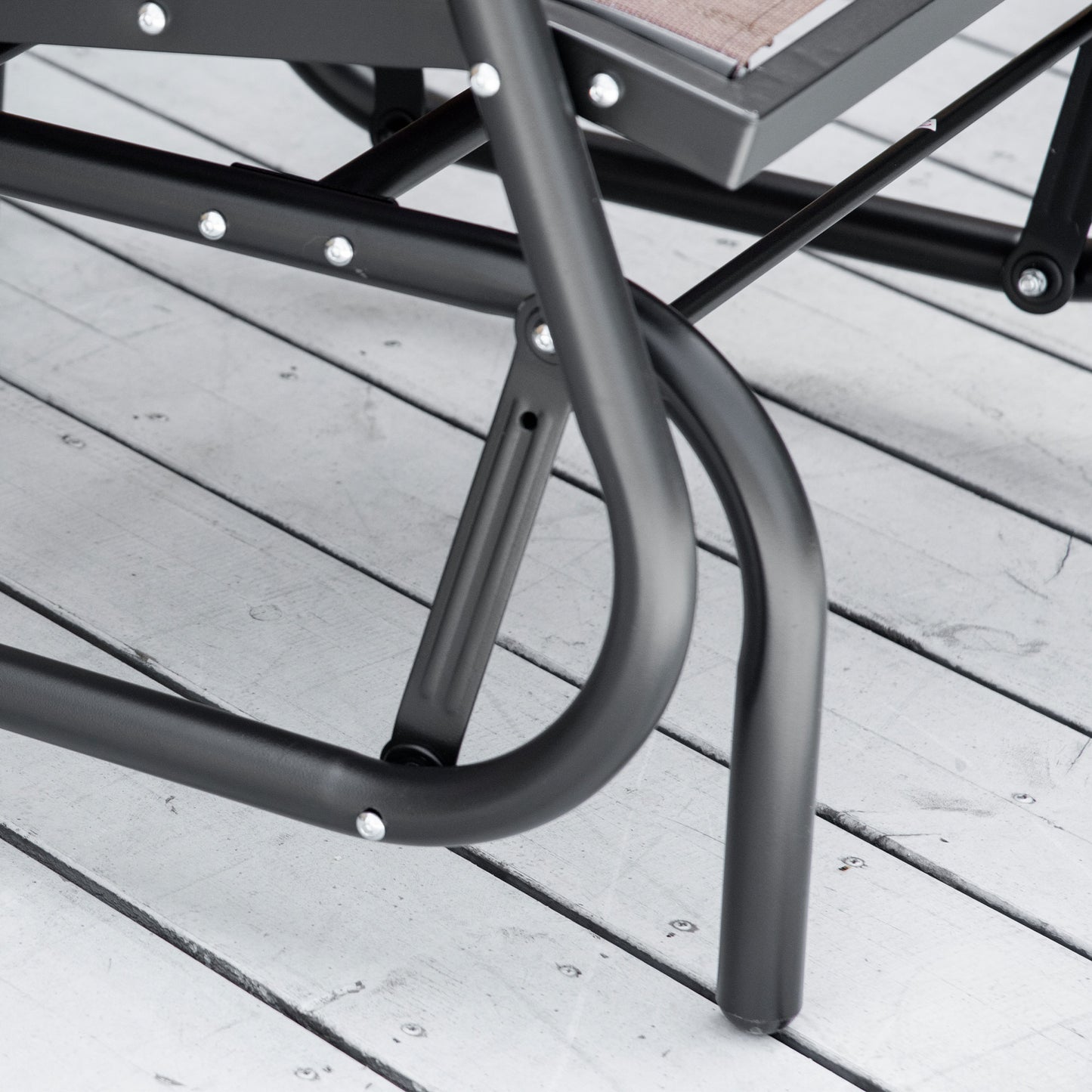Patio Glider Outdoor Glider Chair with Breathable Mesh Seat & Backrest, Armrests and Metal Frame, Brown