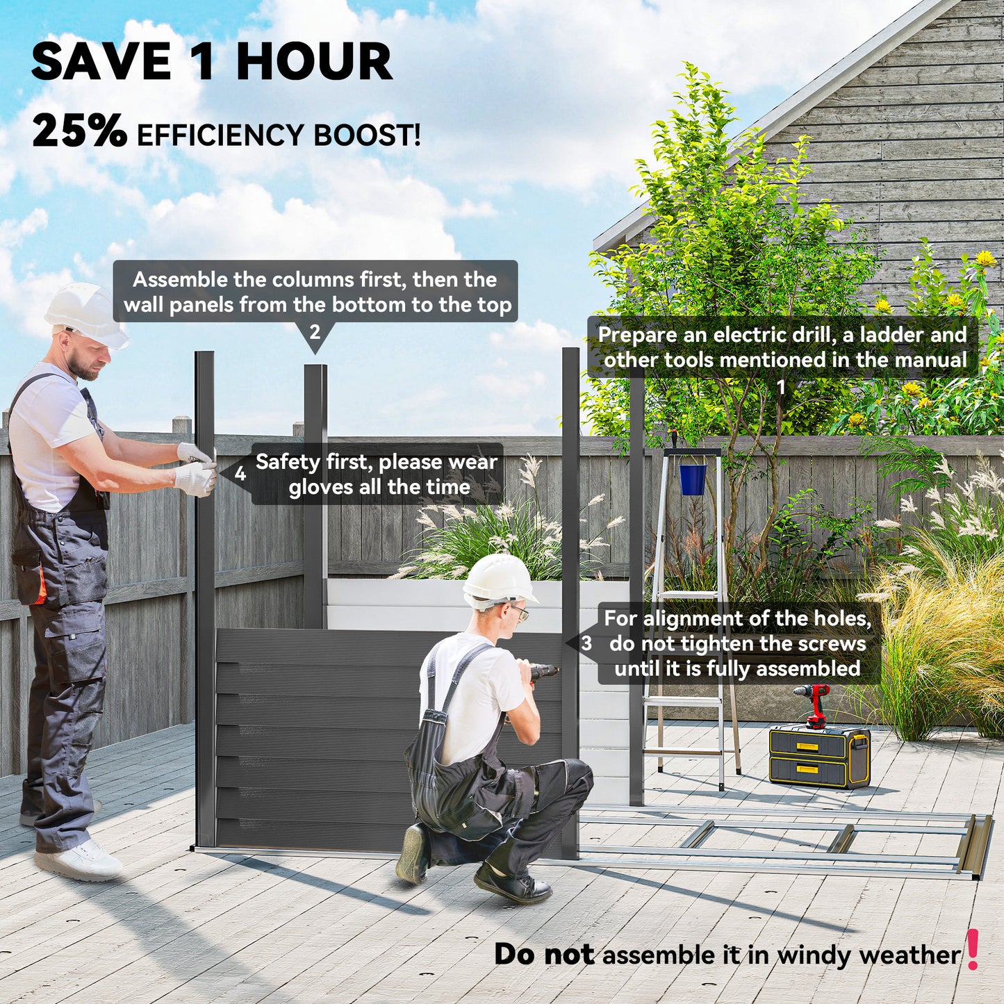 4.6' x 9' Steel Outdoor Storage Shed, Lean to Shed, Metal Tool House with Foundation Kit, Lockable Doors, Gloves and 2 Air Vents for Backyard, Patio, Lawn, Dark Grey