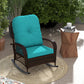 Outdoor Wicker Rattan Rocking Chair Patio Rocker with Thick Cushions for Garden Backyard Porch, Light Green