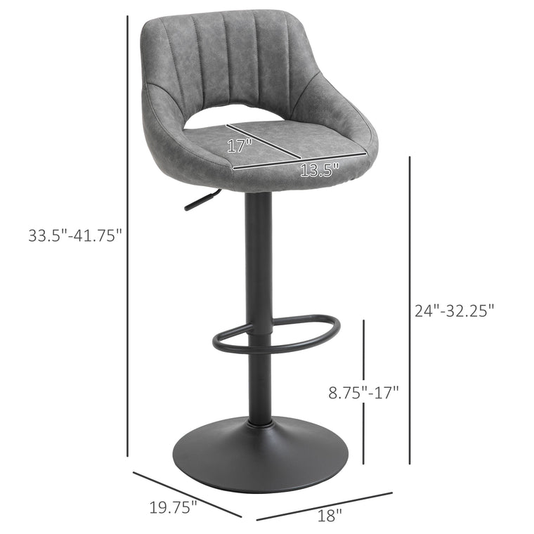 Swivel Counter Height Bar Stools Set of 2 - Grey