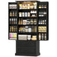 72" LED Kitchen Pantry Cabinet, Buffet Storage Cabinet with 10 Door Shelves, 2 Drawers and Adjustable Shelves, Black