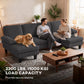 Sectional Sofa, U Shaped Couch with Double Chaise, Pillow-top Armrests and Spring Cushions, 2200lb Capacity, Dark Grey