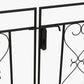 7.6FT Metal Garden Arch with Gate, Garden Arbor Trellis for Climbing Plants, Roses, Vines, Wedding Arch, Black