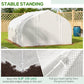 13 x 9.8ft Walk-in Polytunnel Greenhouse, Zipped Roll Up Sidewalls, Mesh Door, 8 Mesh Windows, Plant Labels and Gloves, Wind Resistance, White
