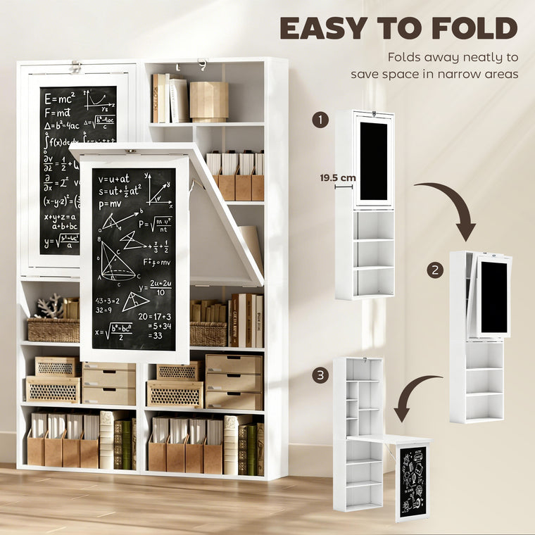 Fold-Out Wall-Mount Desk with Blackboard