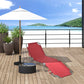 Outdoor Folding Chaise Lounge, Reclining Lounge Chair with Adjustable Backrest and Breathable Mesh Fabric, Wine Red