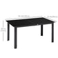 Aluminium Outdoor Dining Table for 6, 59" x 35" Rectangle Patio Table with Tempered Glass Tabletop, for Garden, Backyard, Lawn, Balcony, Black